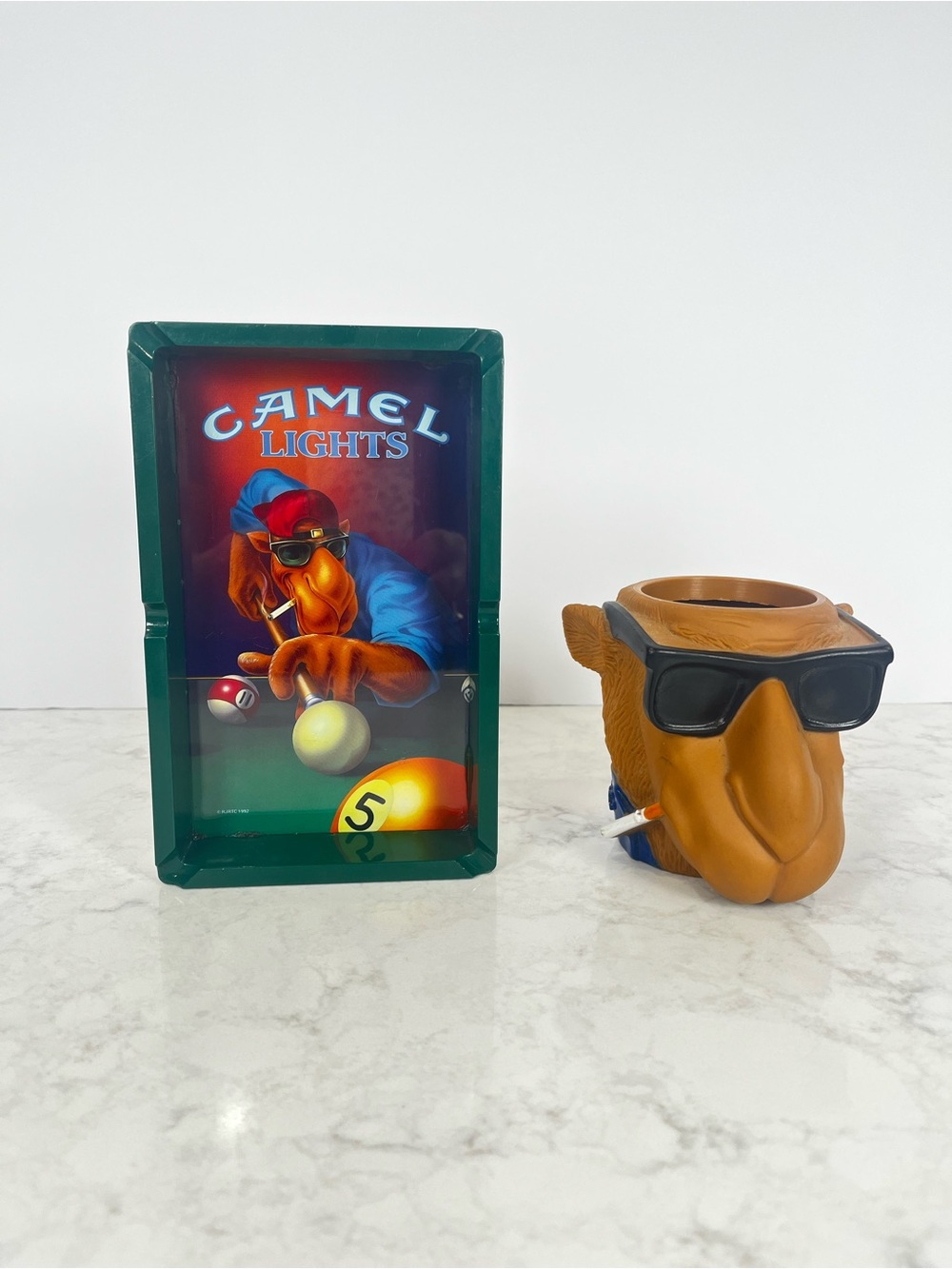 Vintage camel lights ashtray and coozie. 1991-1992